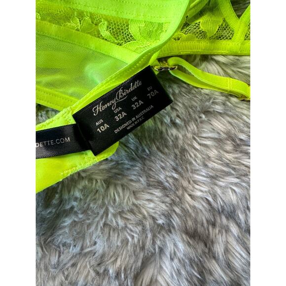 Honey Birdette VANESSA ⭐️ Neon Yellow Bra 32A - Picture 4 of 4